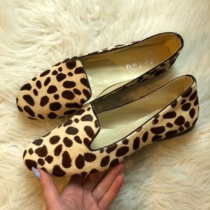 French Sole fs / ny Giraffe Cowhide Flats Sz 9.5